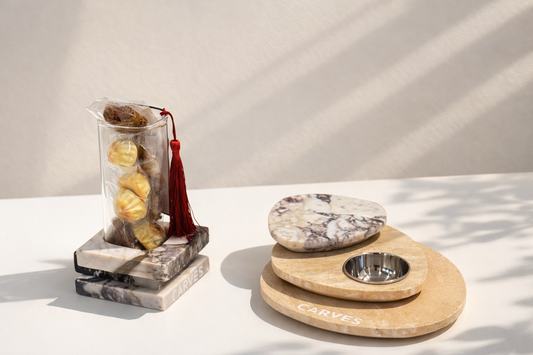 Triostone Mubkhar set & merged marbles holder (3 items)